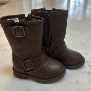 NWOT girls toddler size 4 brown leather boots from Carters